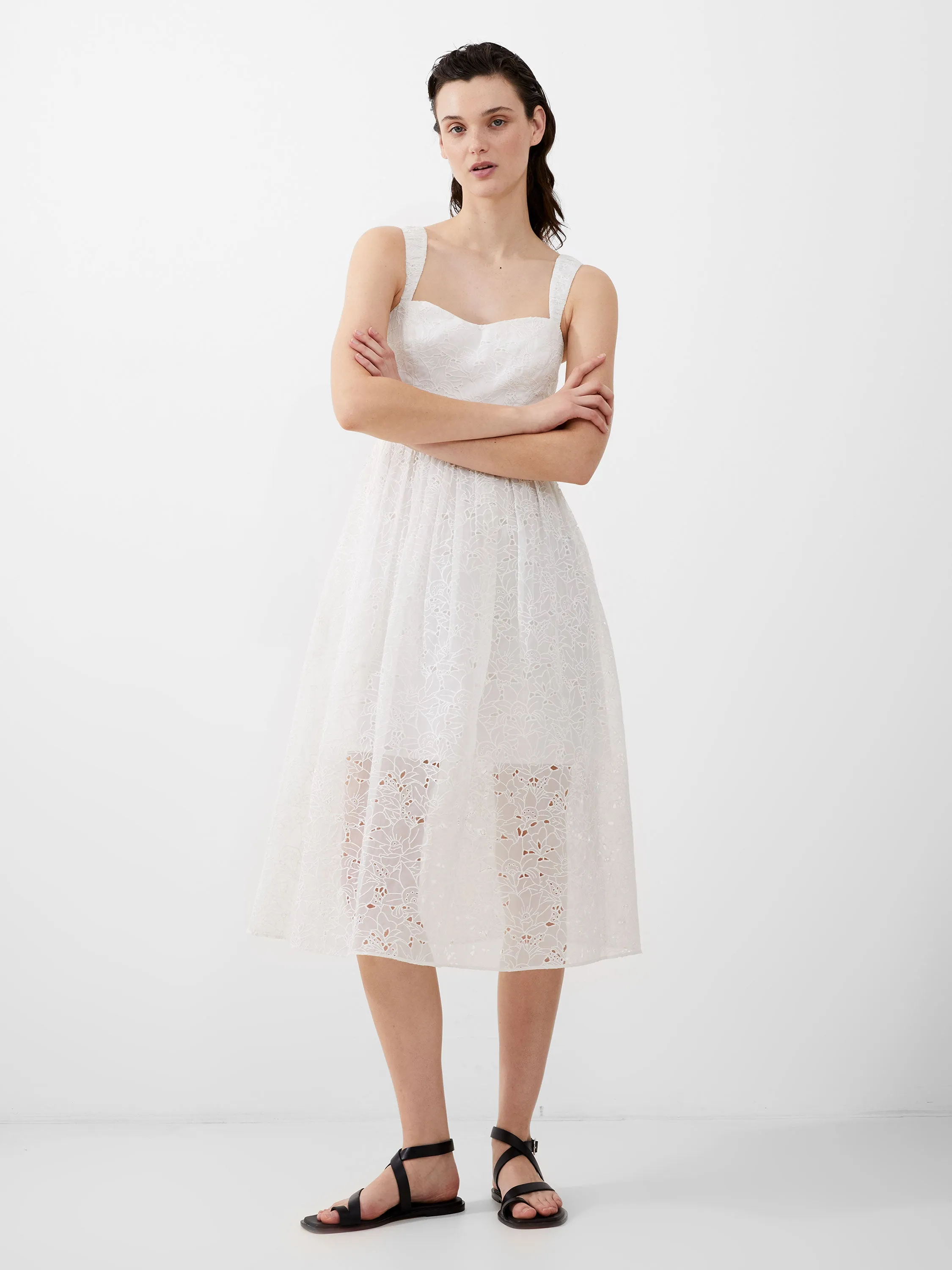Embroidered Evelyn Lace Strappy Dress Balanced Lines