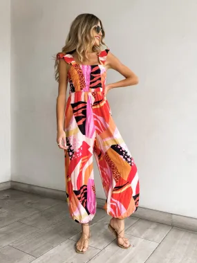 Wrinkle Resistant Emel Smocked Beaded Jumpsuit - Final Sale