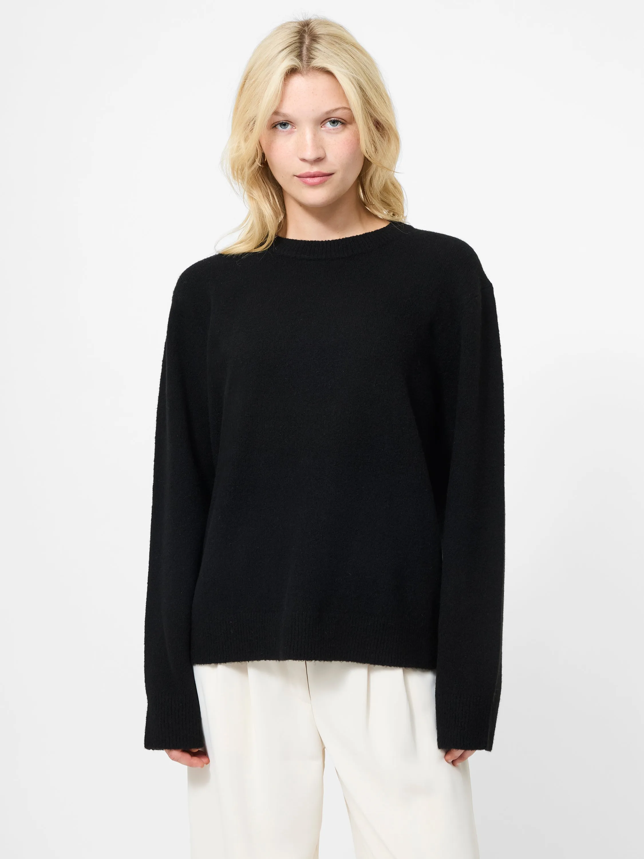 Emilia Knit Boyfriend Sweater Airflow channels Cozy Interior Fleece