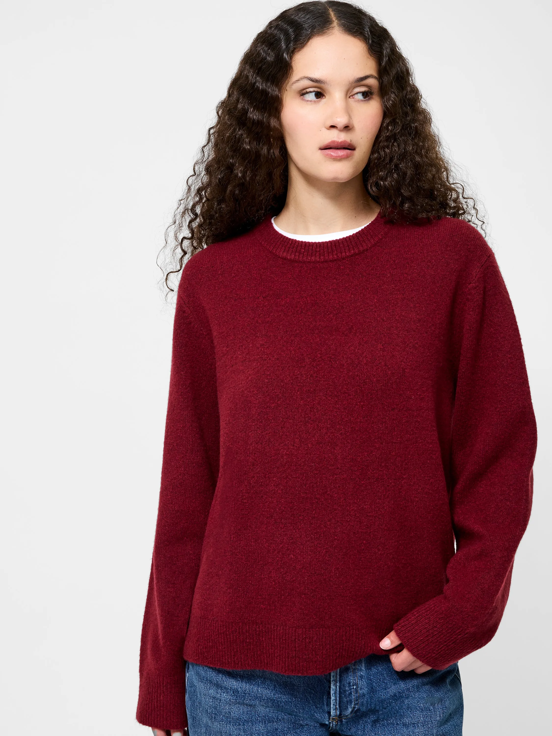 WideRibbed Texture Daily Layer Emilia Knit Boyfriend Sweater