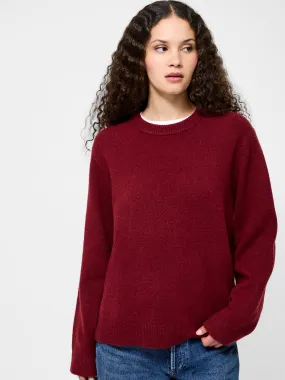 WideRibbed Texture Daily Layer Emilia Knit Boyfriend Sweater