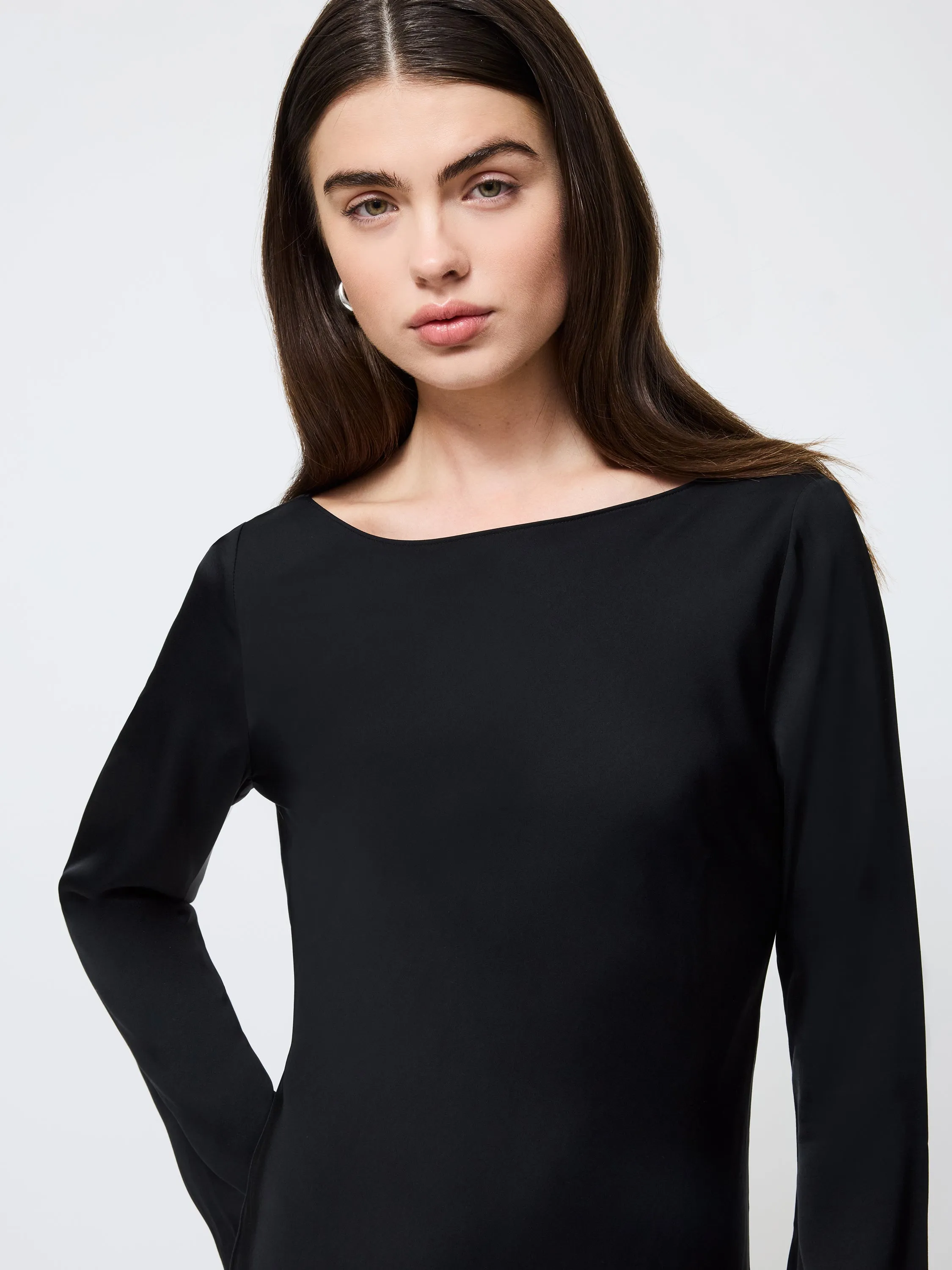 Smooth Blend Ennis Satin Longsleeve Mini Dress