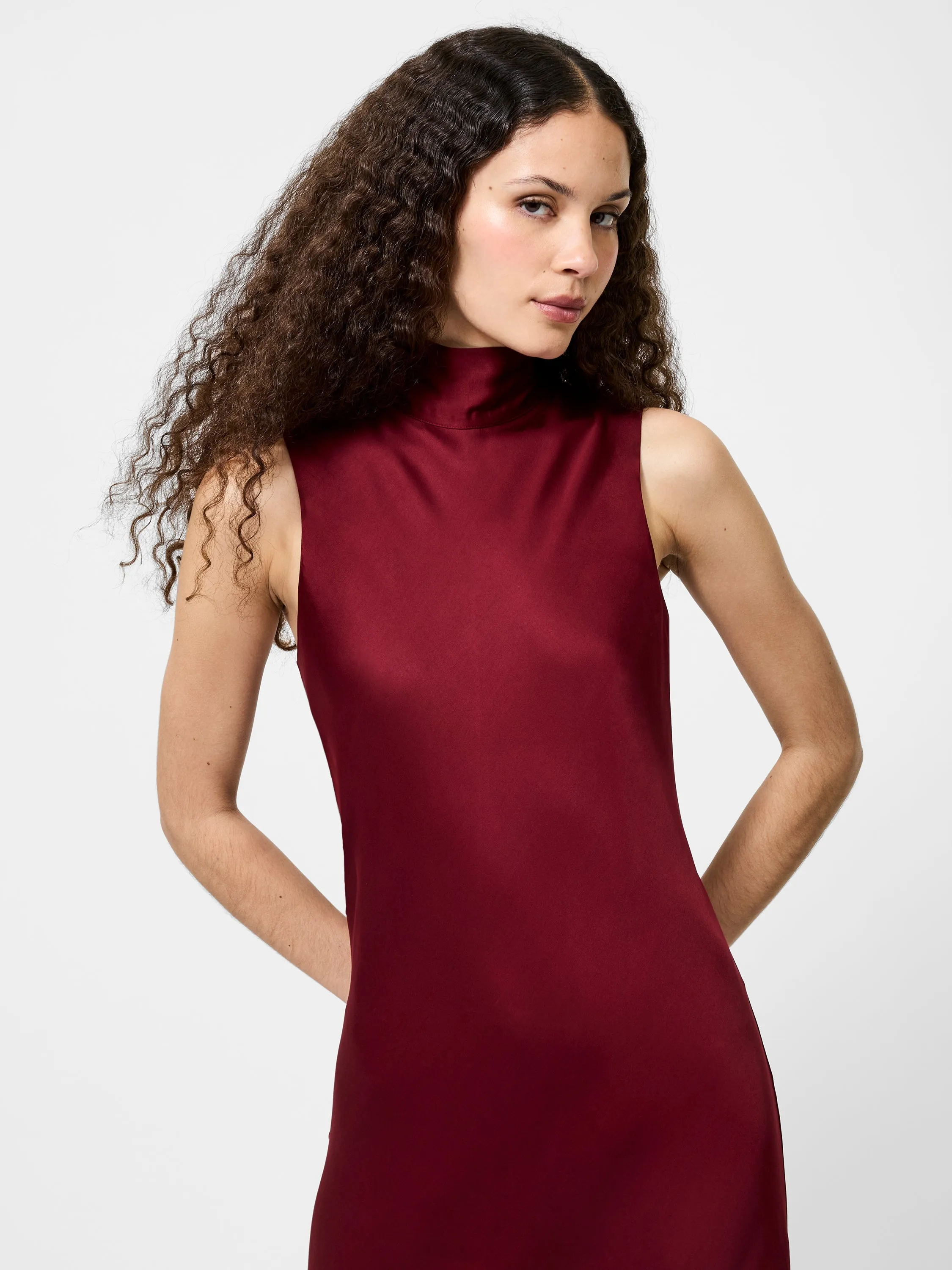 Floral Swing Ennis Satin Sleeveless Bow Midi Dress