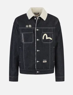 Loose cut OdorResistantTreatment Contracting Embroidery and Inserted Daicock Relax Fit Denim Jacket