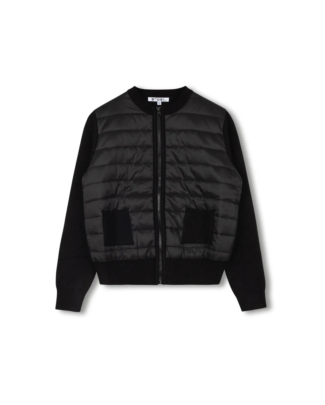 Knit And Puffer Jacket Active Urban Layer Travel Fit