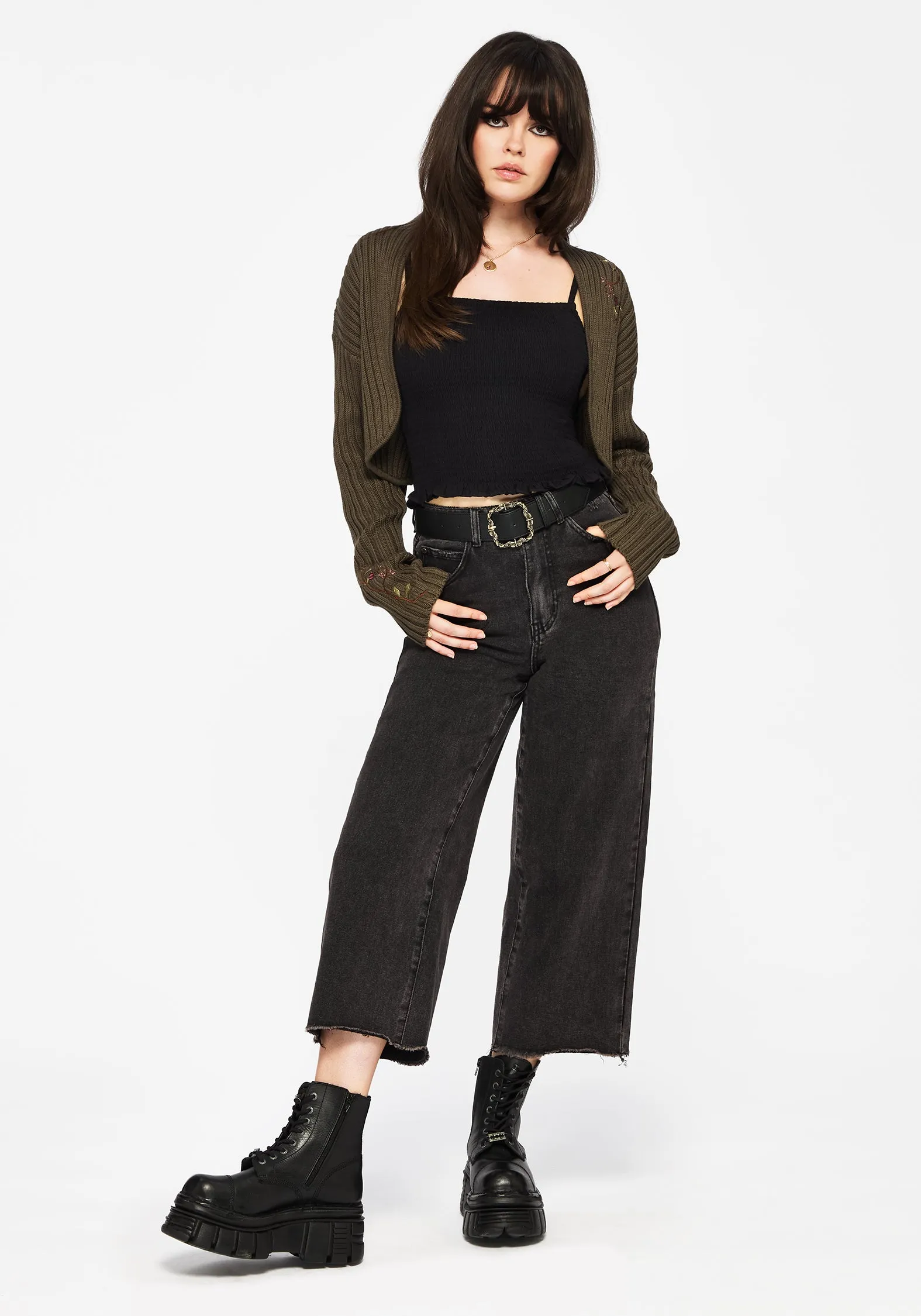 Ergot Cotton Floral Embroidered Bolero Comfortable Drape Non Chafing Fabric