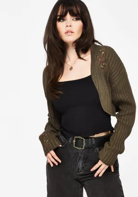 Outdoor Casual Look Ergot Cotton Floral Embroidered Bolero