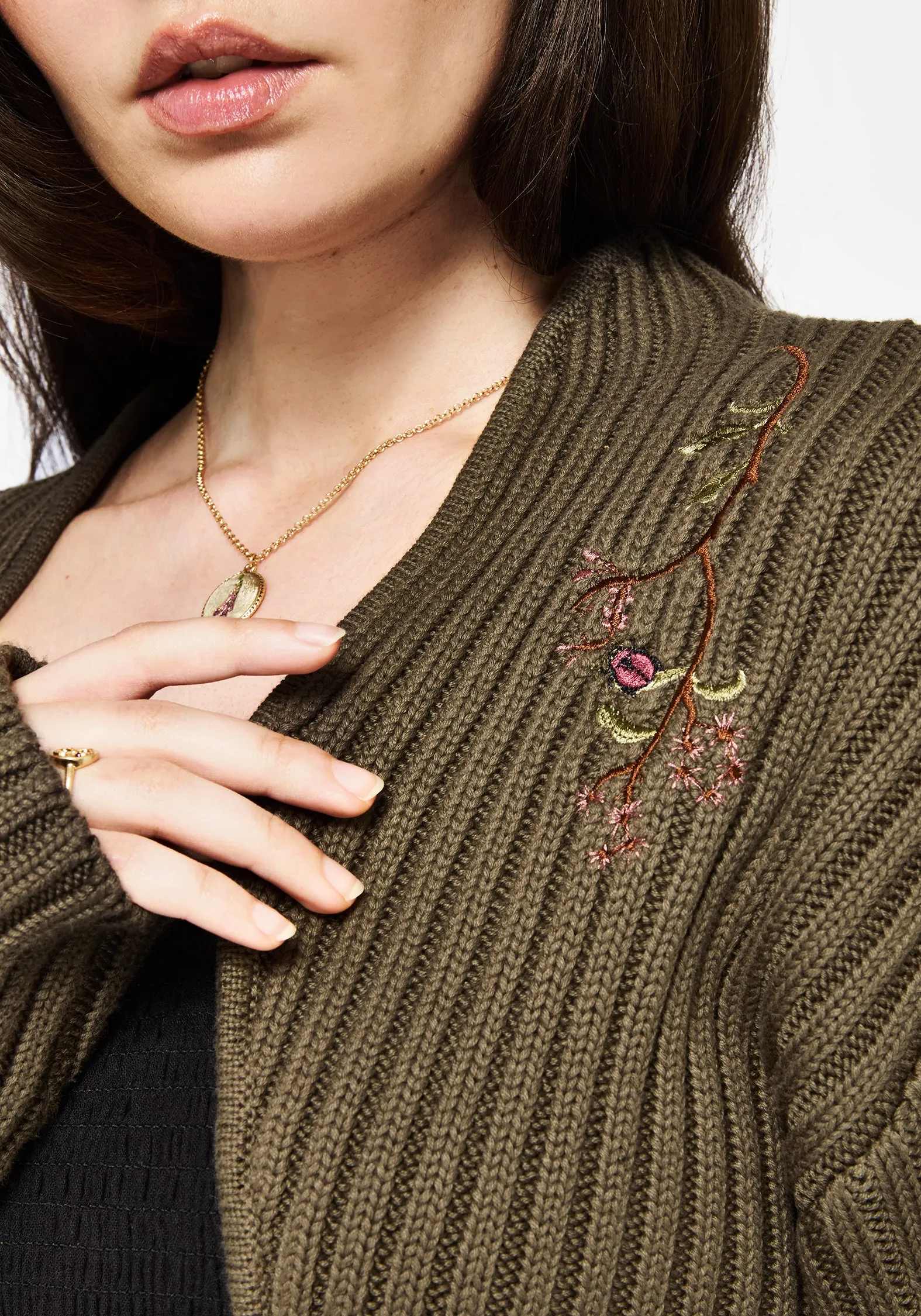 Biodegradable Fiber Construction Winter Days Ergot Cotton Floral Embroidered Bolero