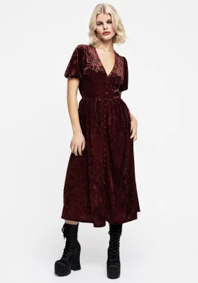 Essence Crushed Velour Button Up Midi Dress Timeless silhouette for all occasions