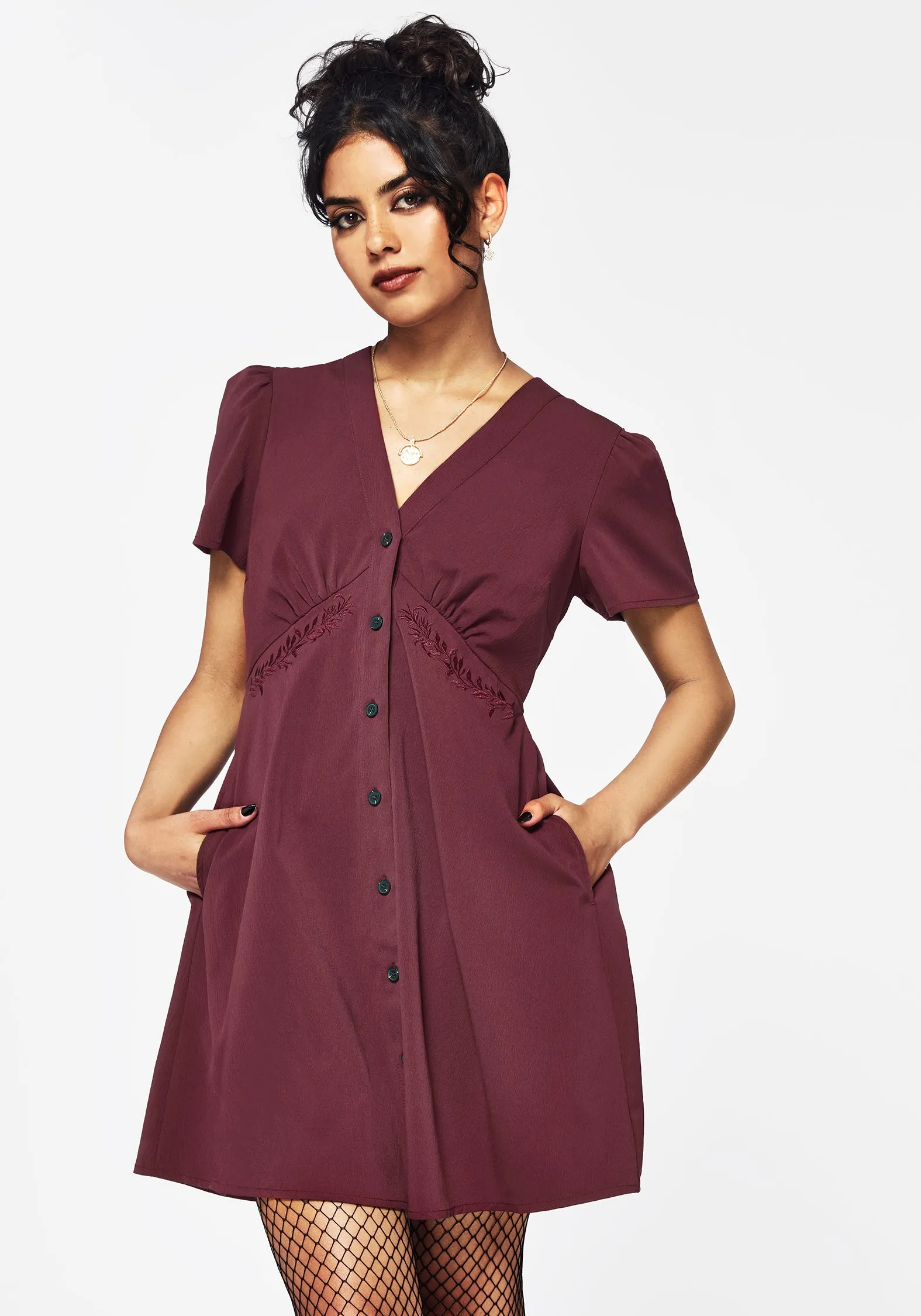 Vibrant color Essence Short Sleeve Mini Dress