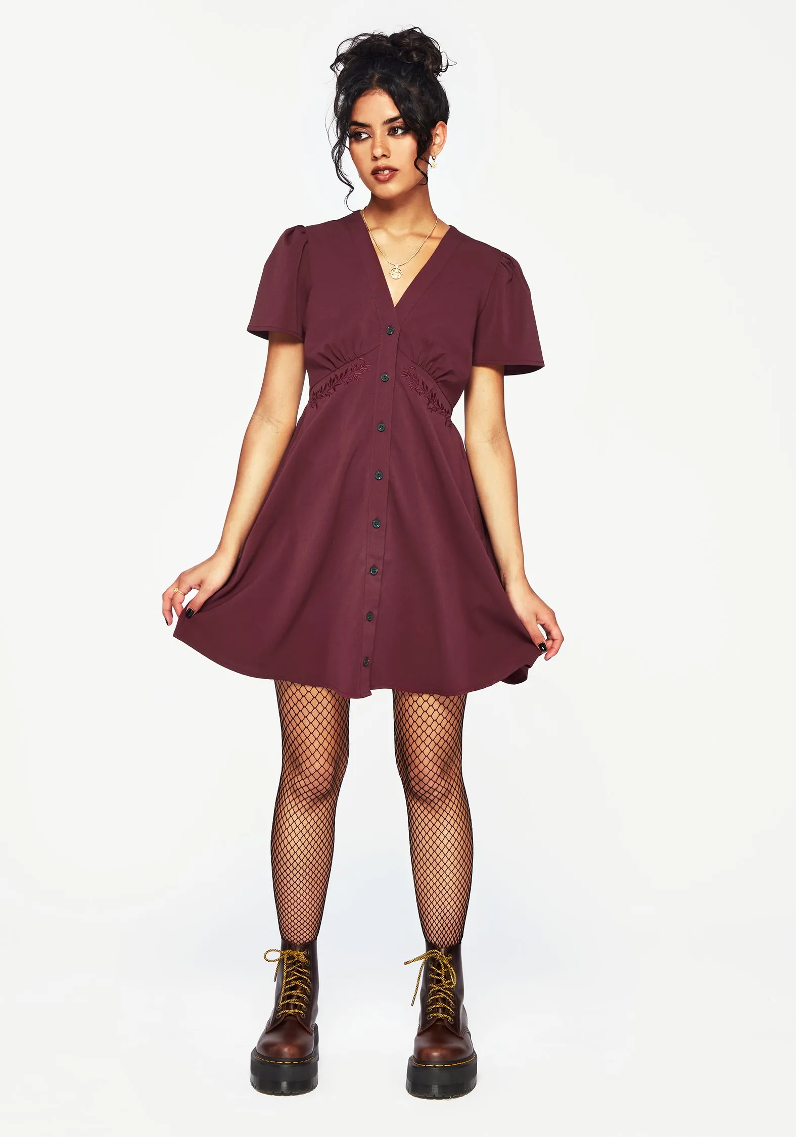 Draped Fabric Simple Shape Essence Short Sleeve Mini Dress