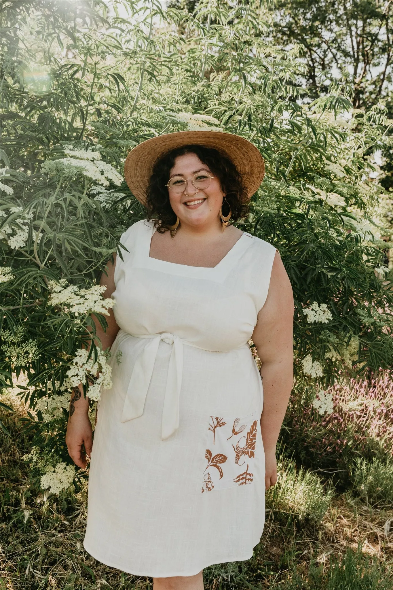 Perfect Layers Artisanal-Detail Izzy Dress in Wild Oat Woodland Wonder