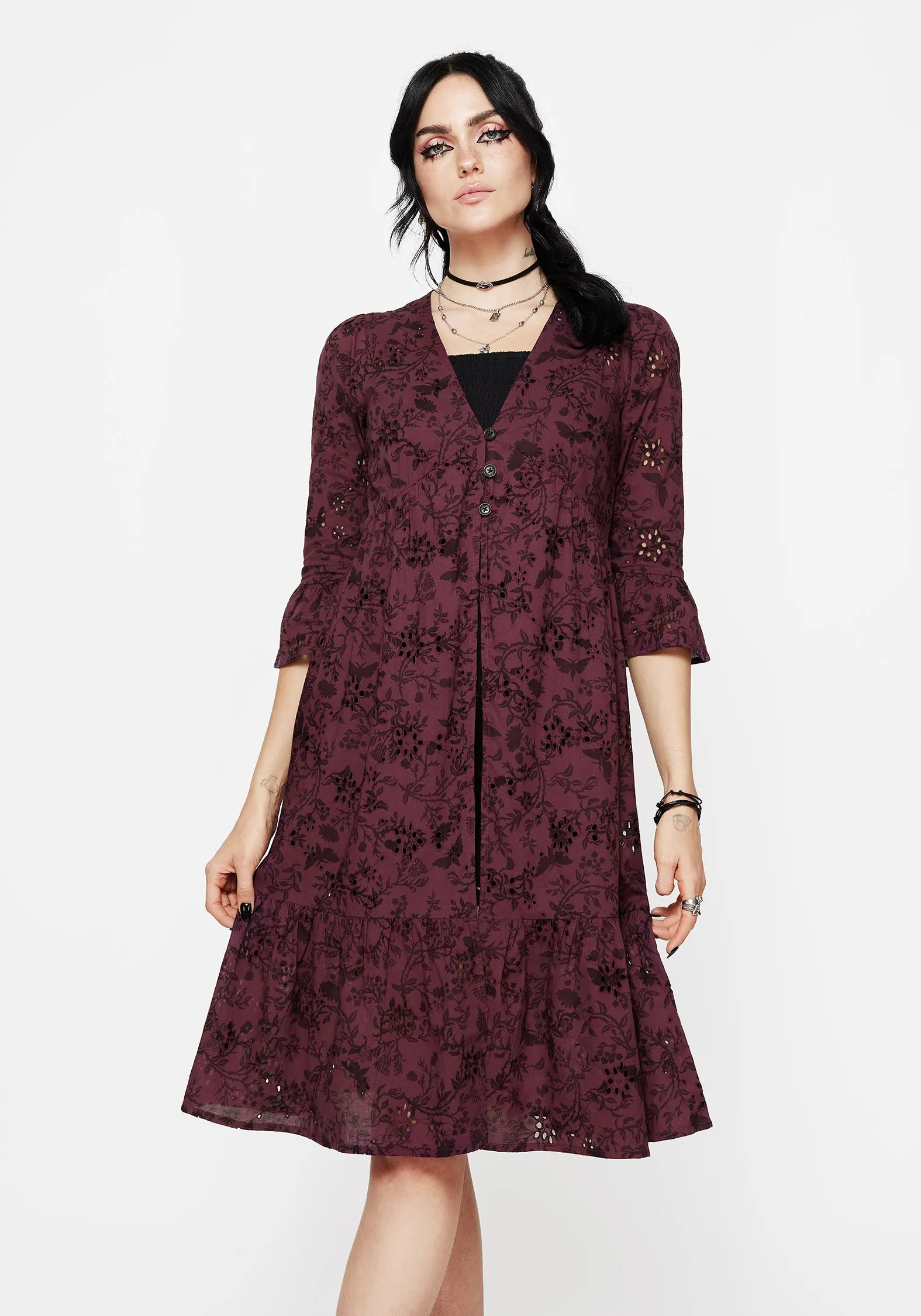 Morgana Cotton Broderie Overdress Fine Details