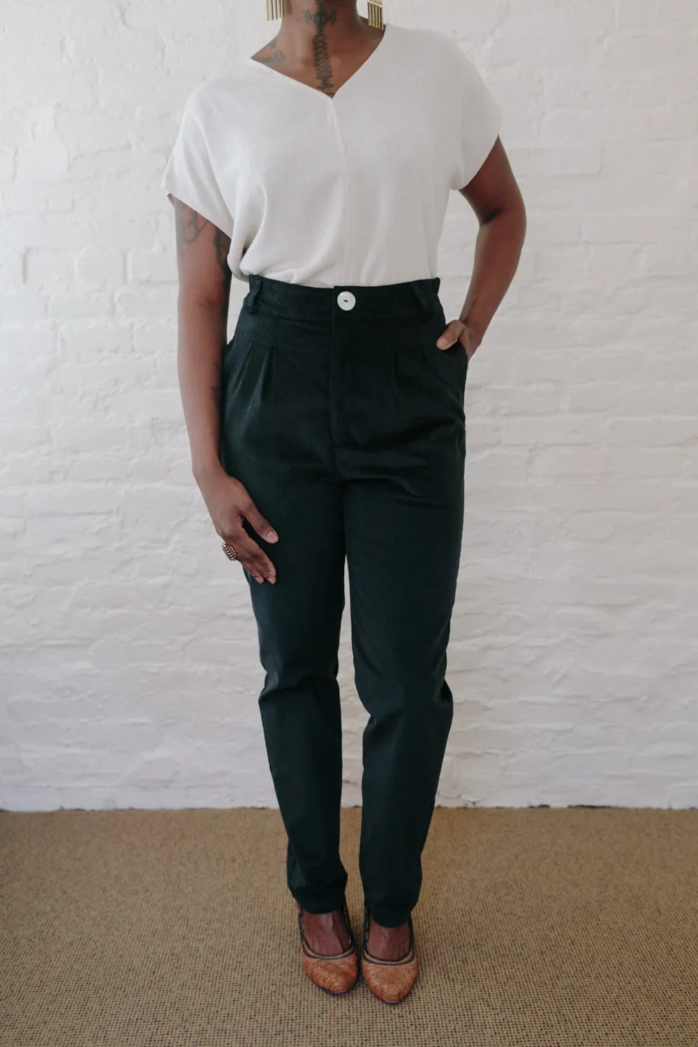 SmoothZipClosure Long Perfect Pant in Black Velvet