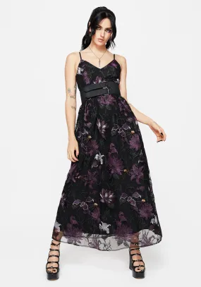 Estrid Embroidered Mesh Midaxi Cami Dress Vibrant Tone