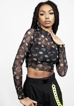 Cool Weather Odor Control Technology EUPHORIA LETTUCE EDGE MESH CROP TOP