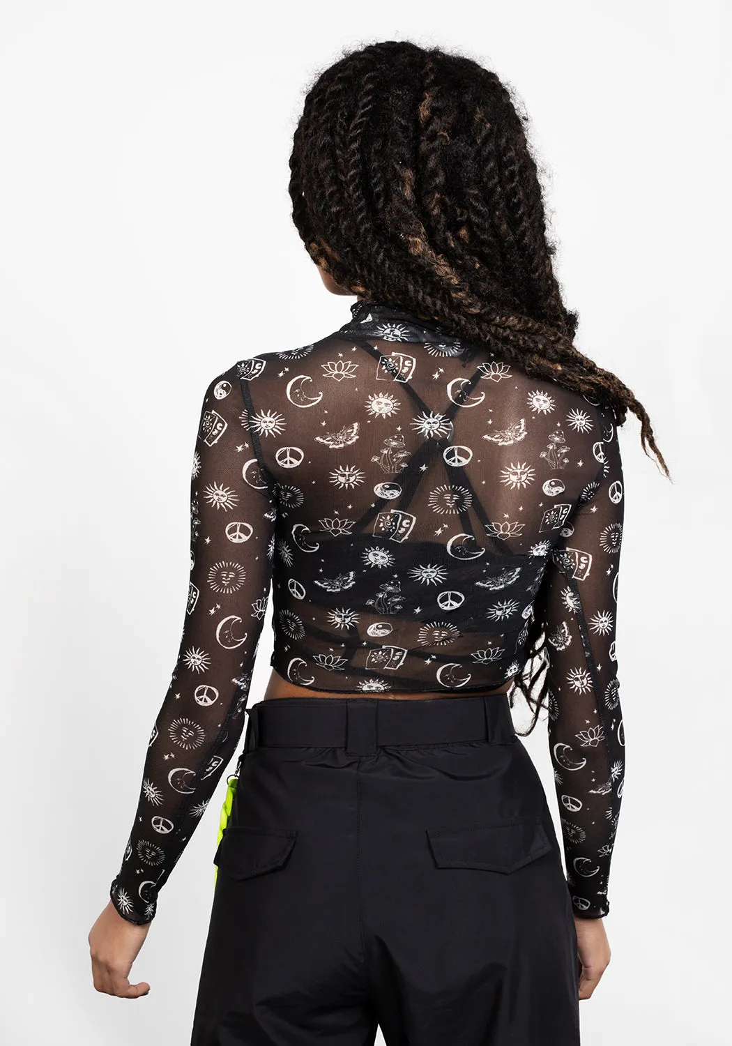 Quick Access Pockets Abrasion Resistant Surface EUPHORIA LETTUCE EDGE MESH CROP TOP