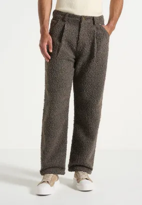 Arnault - Boucle Pleated Jeans - Brown Modern Earthy