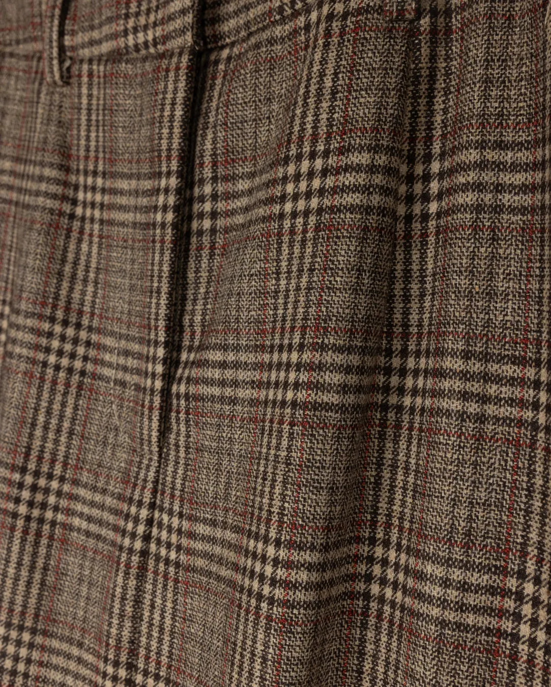 High Waist Artisan Print Dano Plaid  Straight Skirt