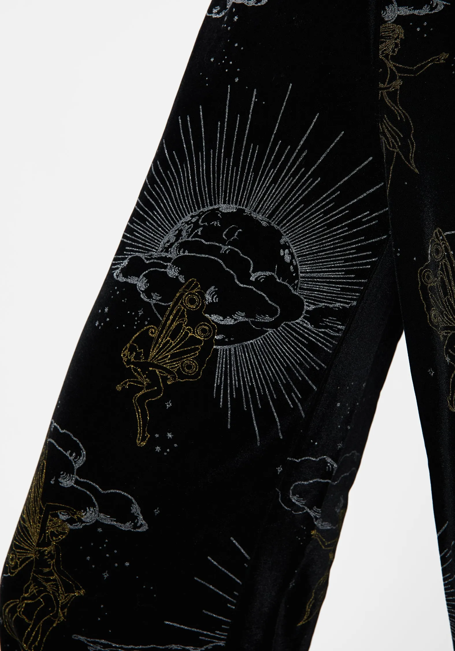 Stylish Indoor Resort Chic Adelina Foil Print Velour Cami Jumpsuit