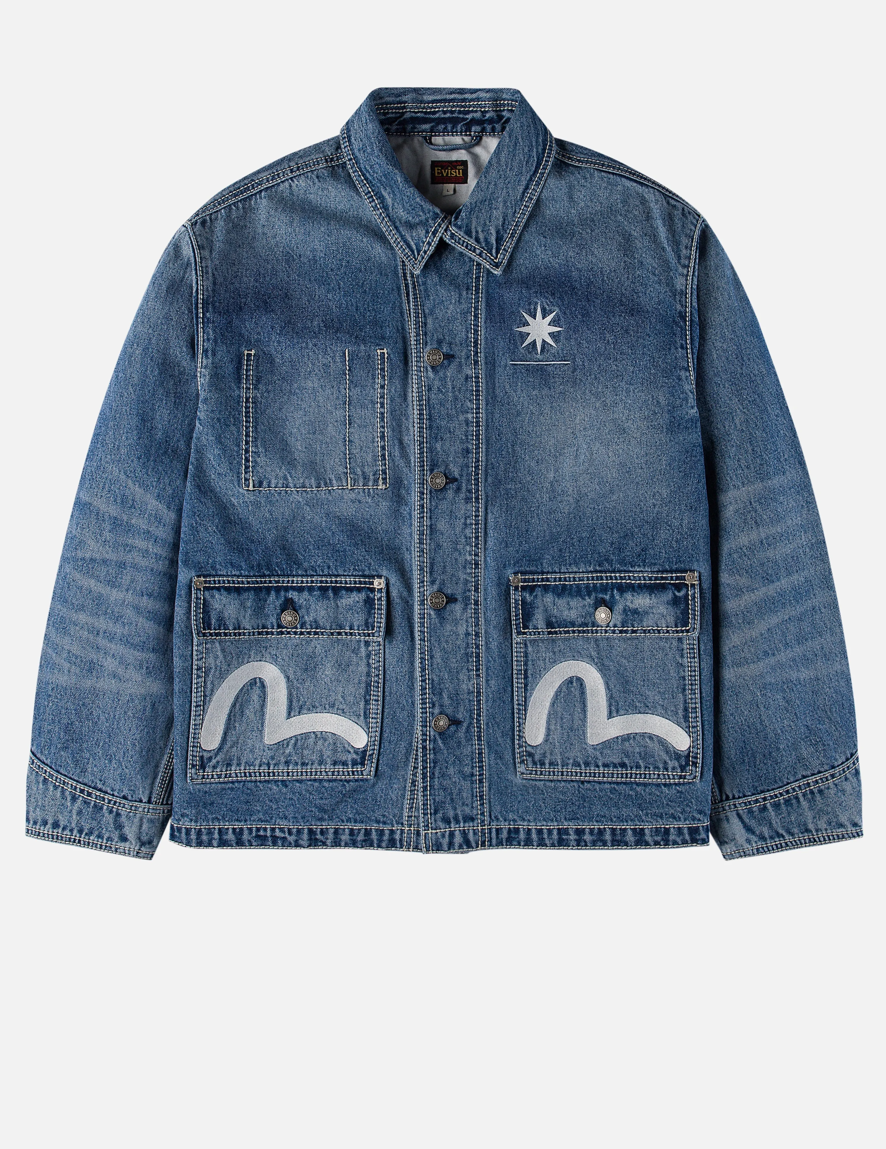 EVISU X GDC Embroidery Relax Fit Denim Jacket Anti Pilling Treatment FlexibleMobility