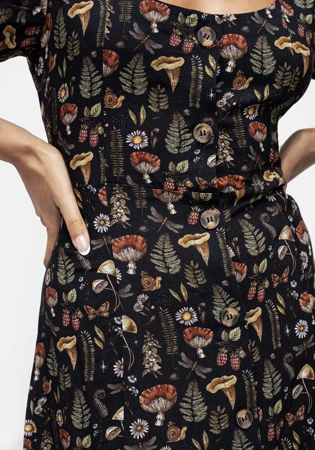 Clean Style Luthien Puff Sleeve Midi Dress