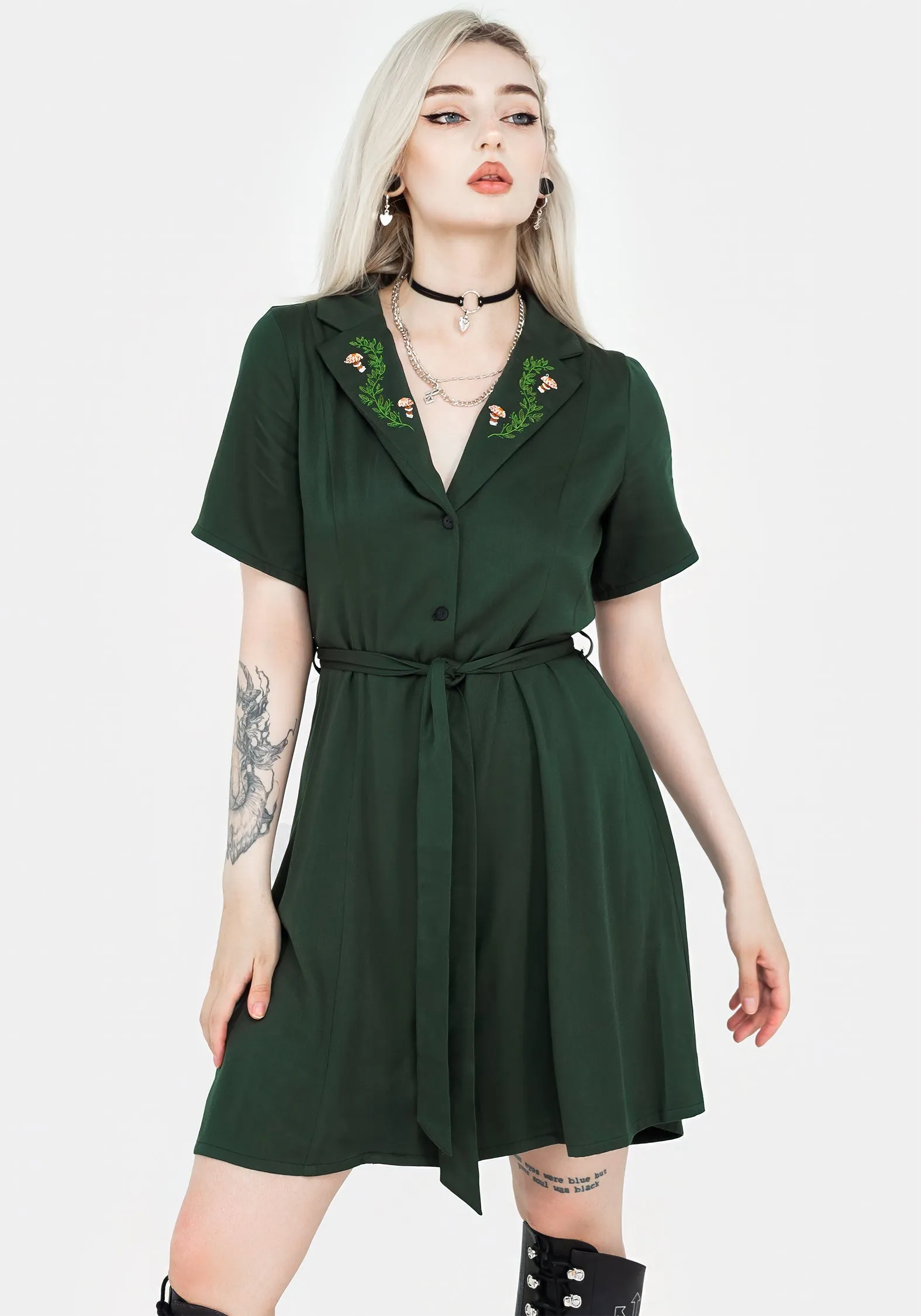Fable Button Up Mini Shirt Dress Elegant short formal gown