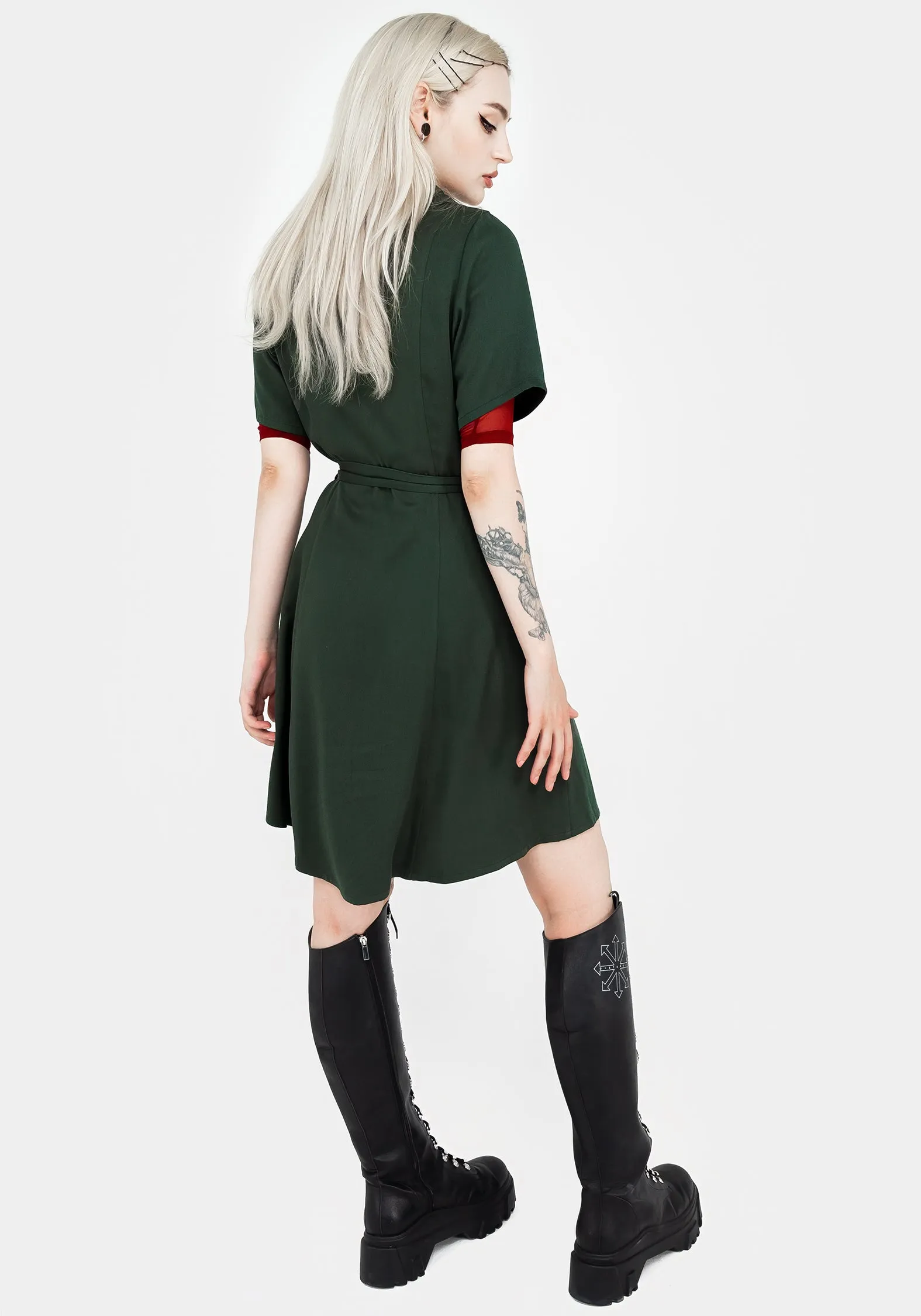 Fable Button Up Mini Shirt Dress Light Edge