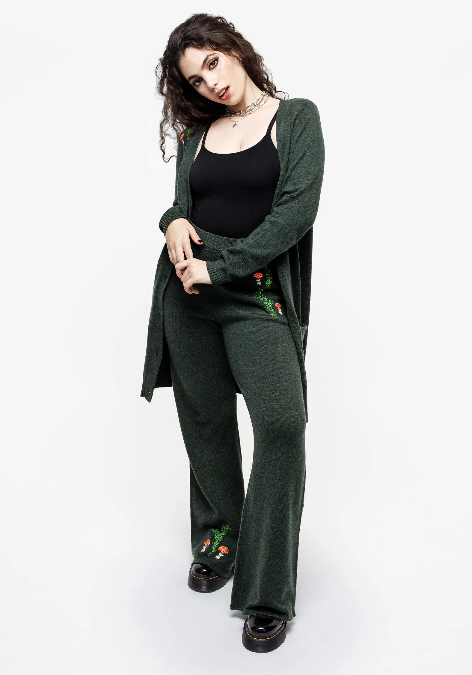 Fable Wide Leg Pant Cold Comforted Ribbed Collar Design