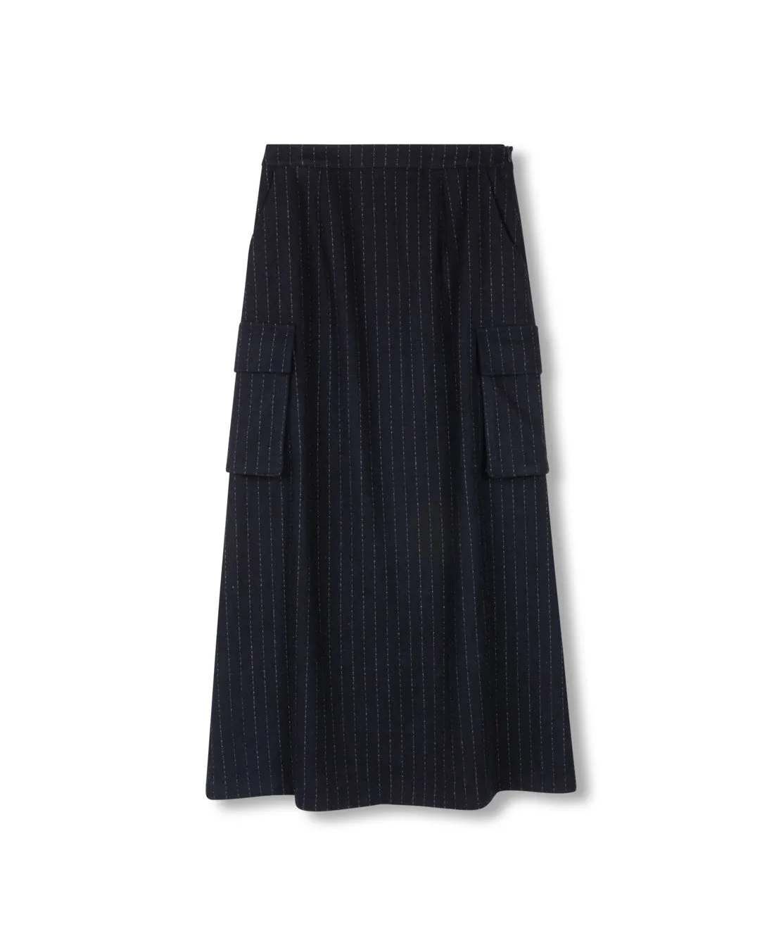 Chic Fit Bold Statement Cargo Pinstripe Skirt