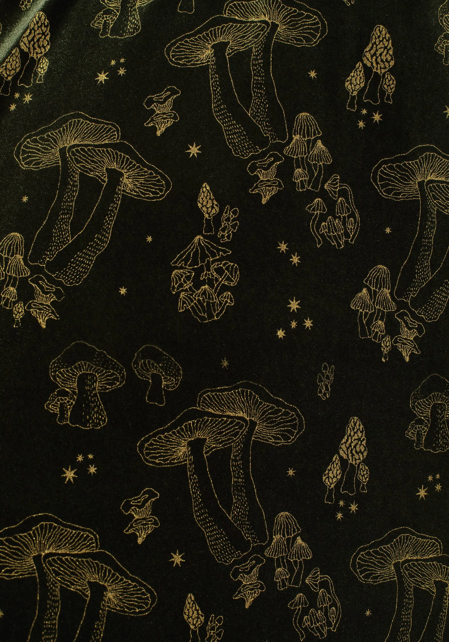 Relax Comfort Versatile-Style Faefire Foil Print Velour Maxi Slip Gown - Green