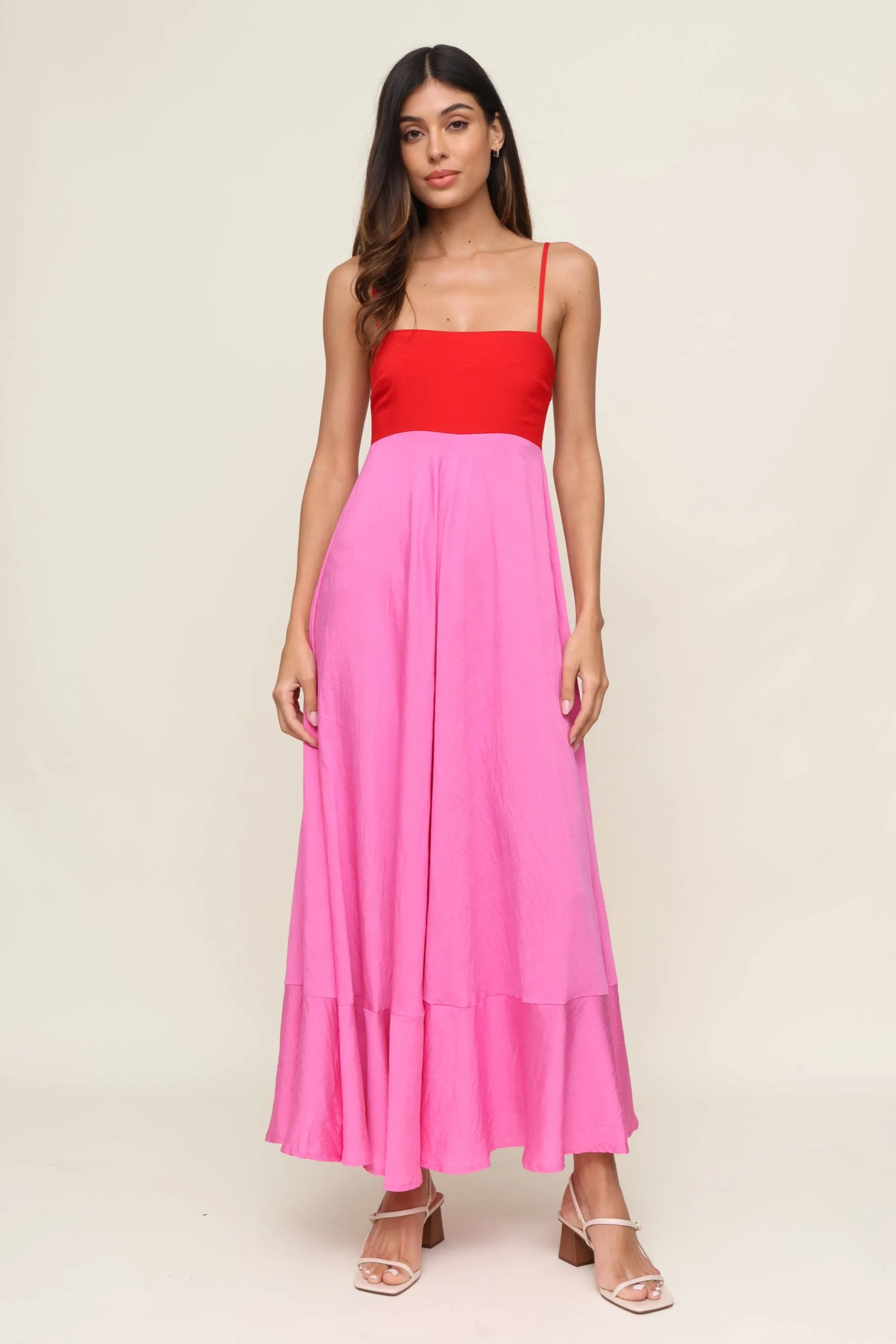 Breathable Dreamy Drape Tate Colorblock Maxi Dress
