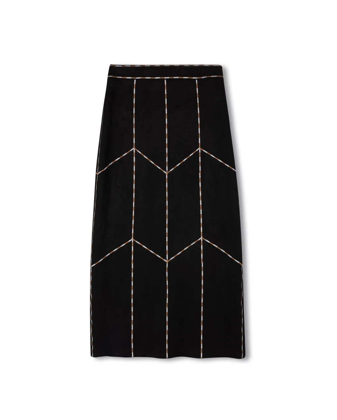 Suede V Seam Skirt Polished Fit