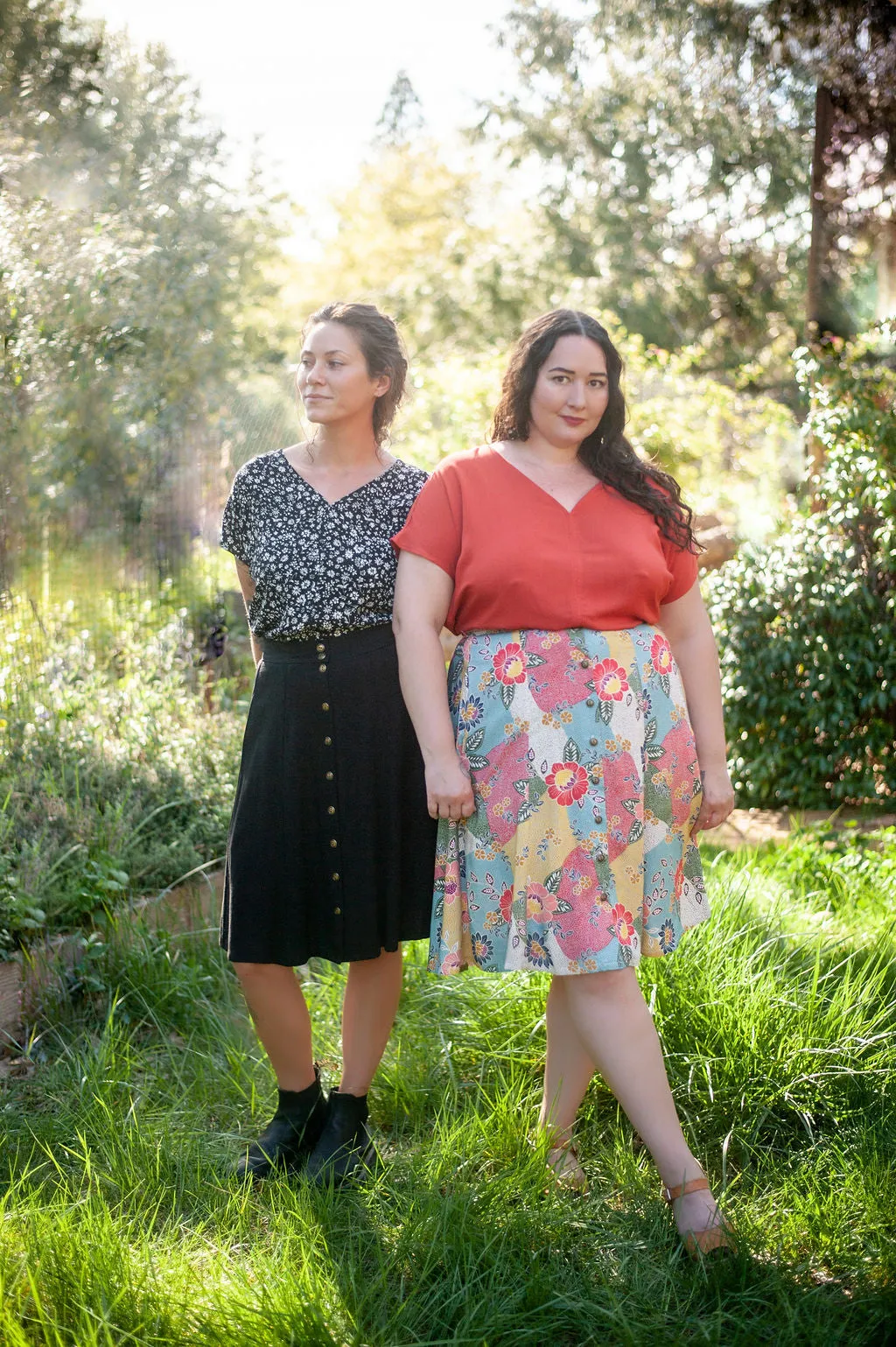 Dolman Top in Black & White Floral Crepe Resilient Stretch Fabric