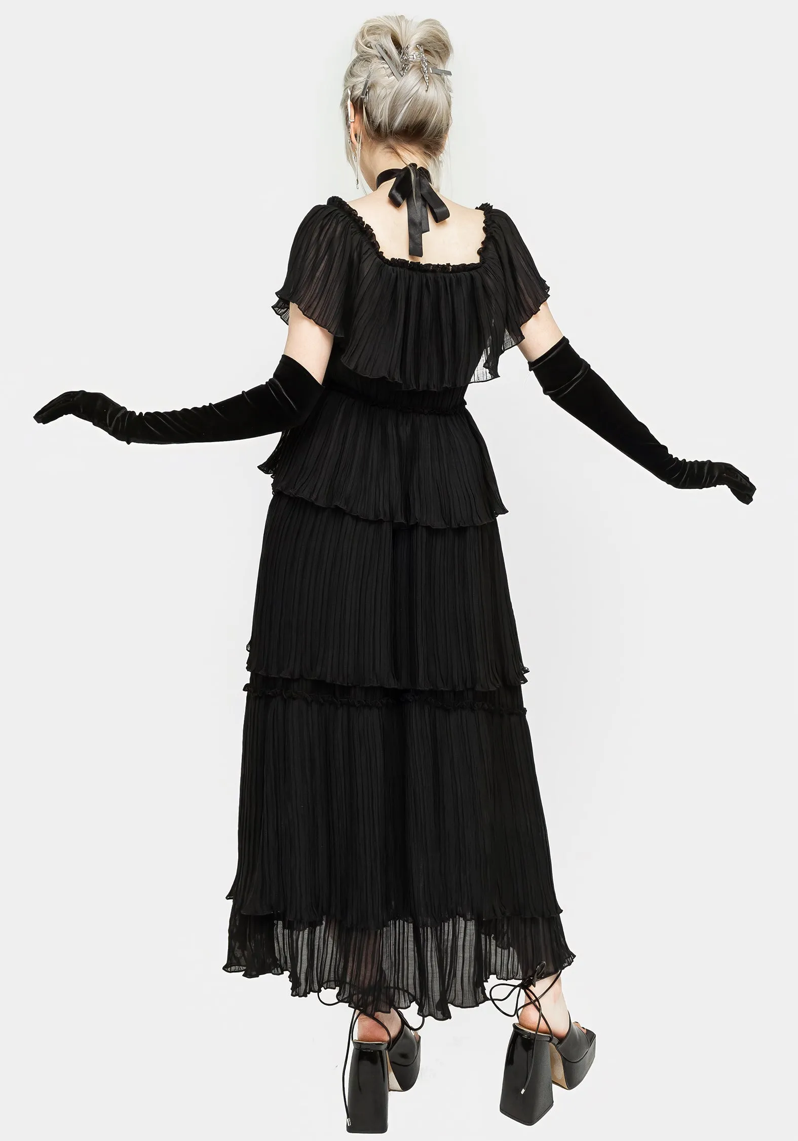 Comfortable Design Thornhille Tulle Tiered Midaxi Dress