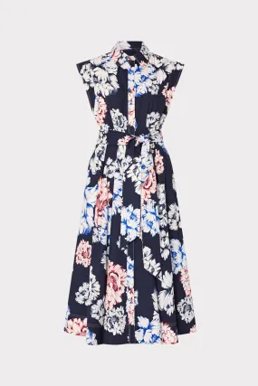 Jules Printed Poplin Midi Dress Runway-Ready