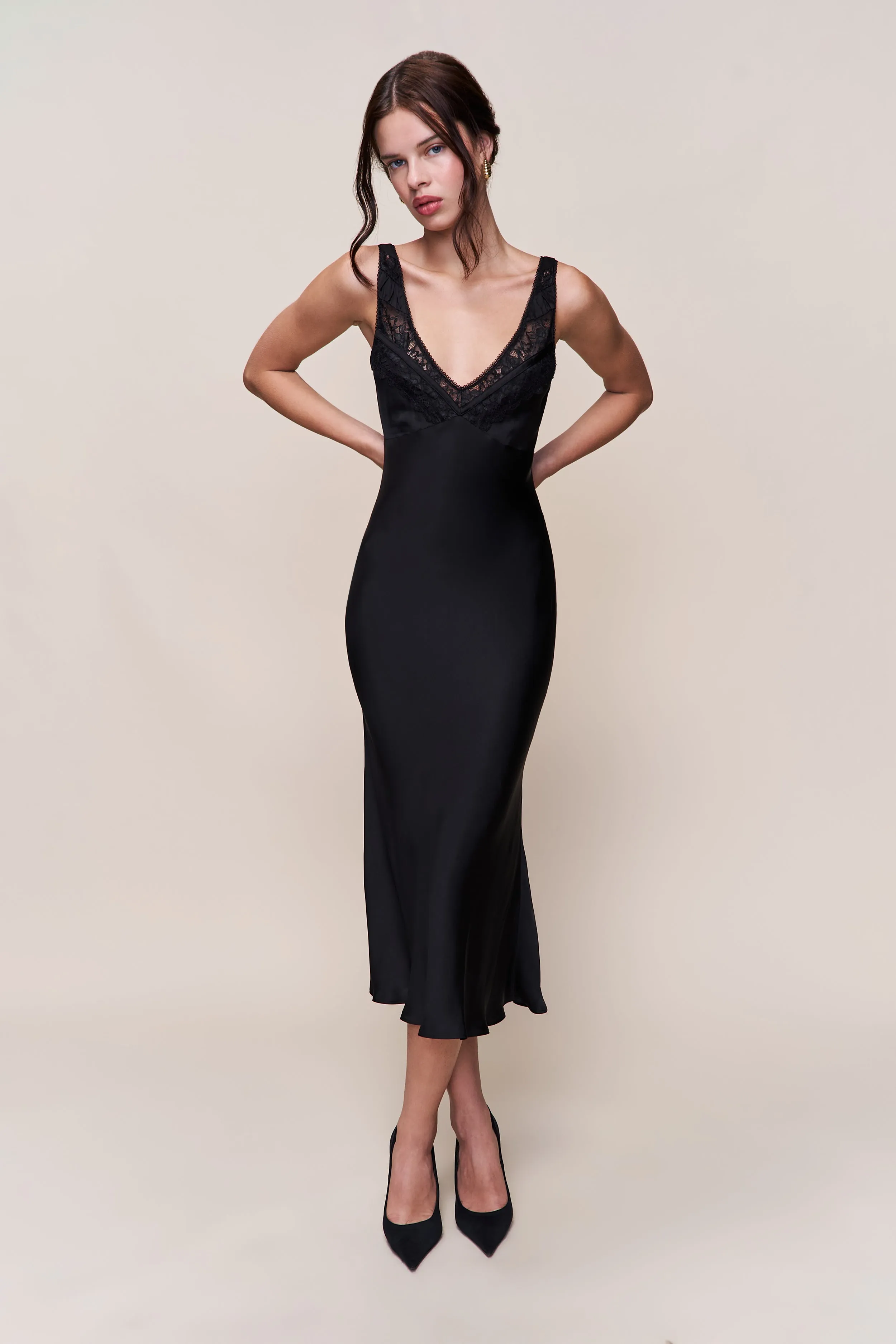 Scaosi Lace Detail Slip Dress Celebration Wear