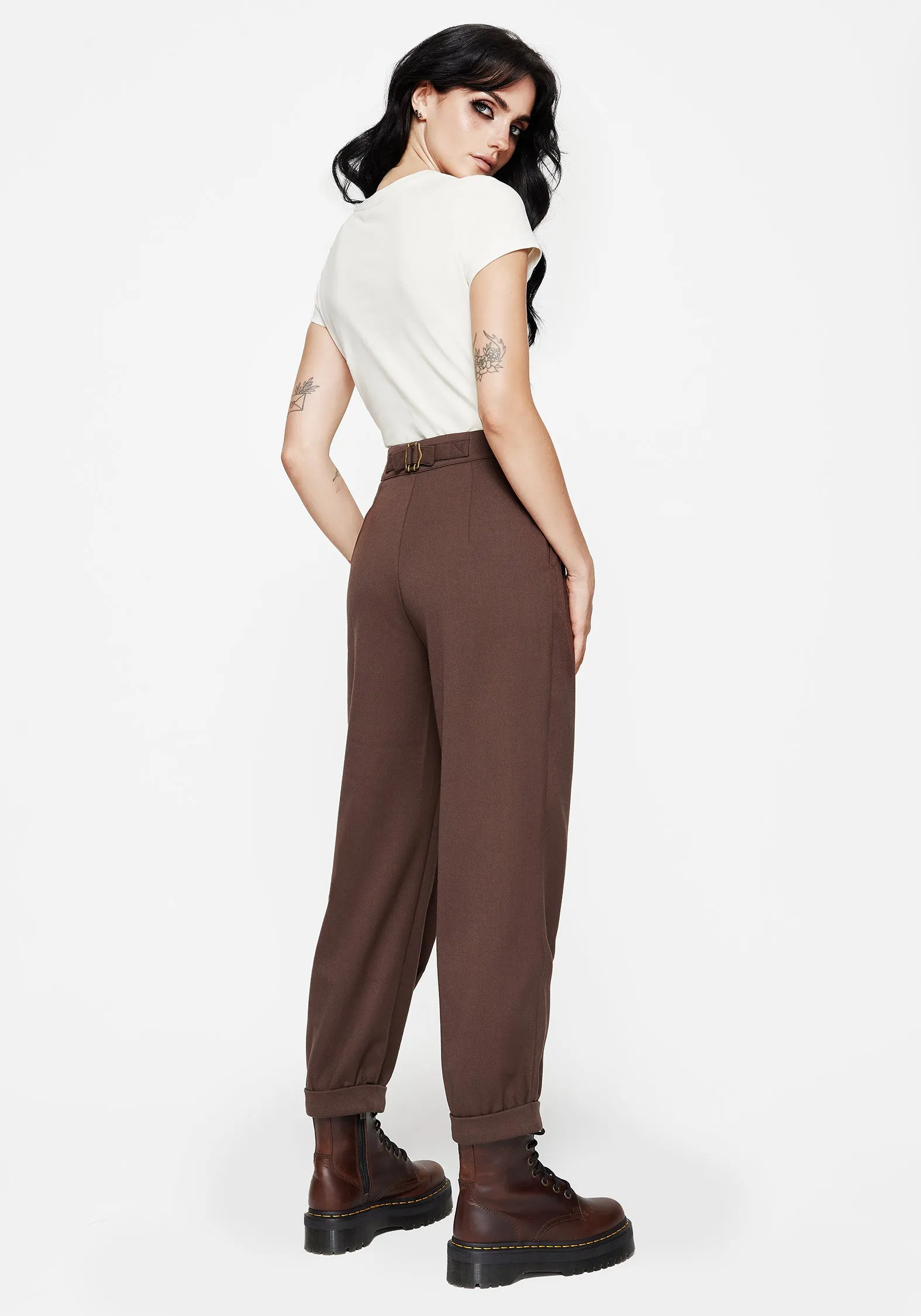 Marwood Acorn Embroidered Button Up Waist Balloon Trouser Material Innovation