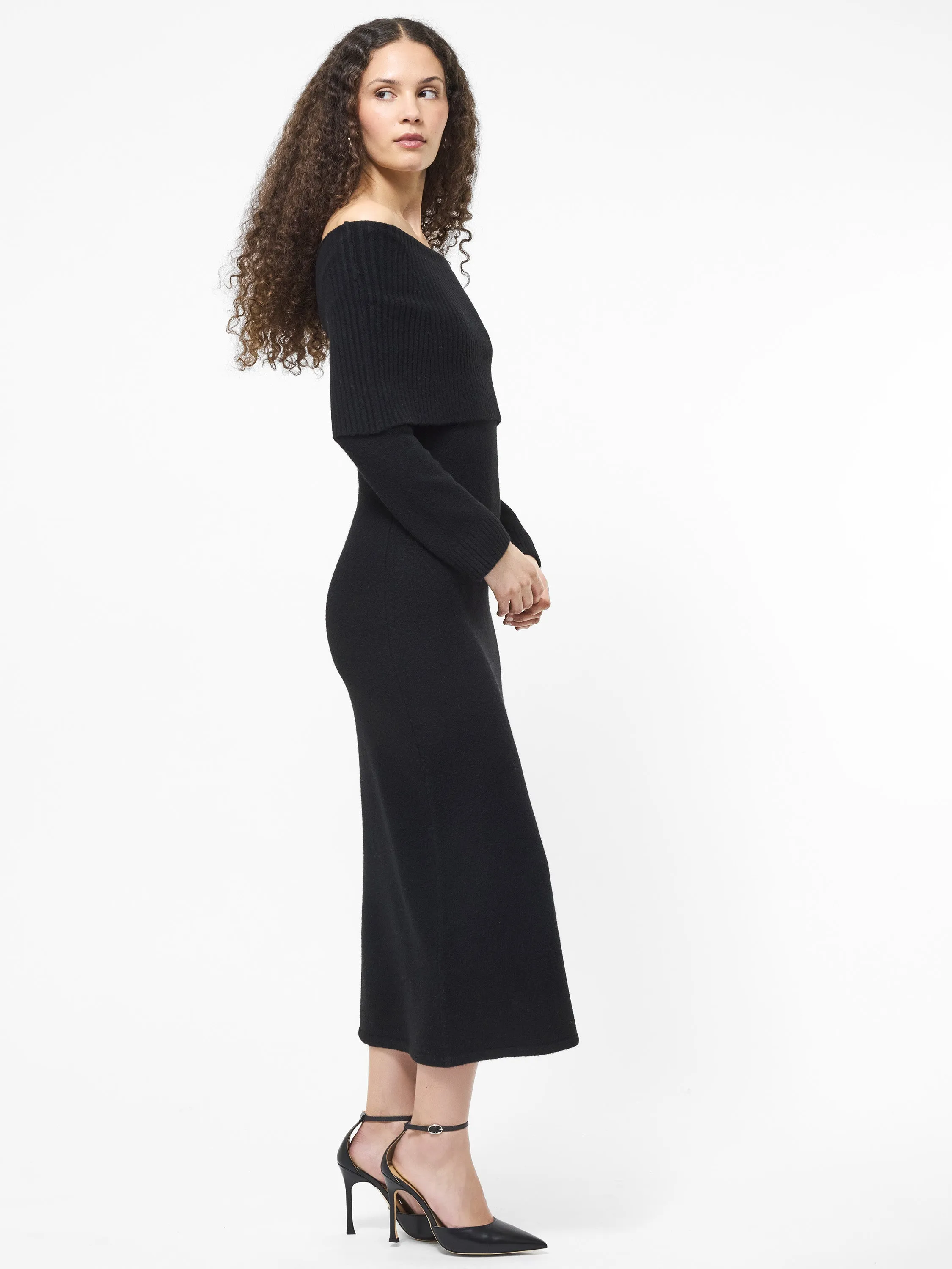 Emilia Knit Off Shoulder Dress Elegance Glow Comfortable and Chic