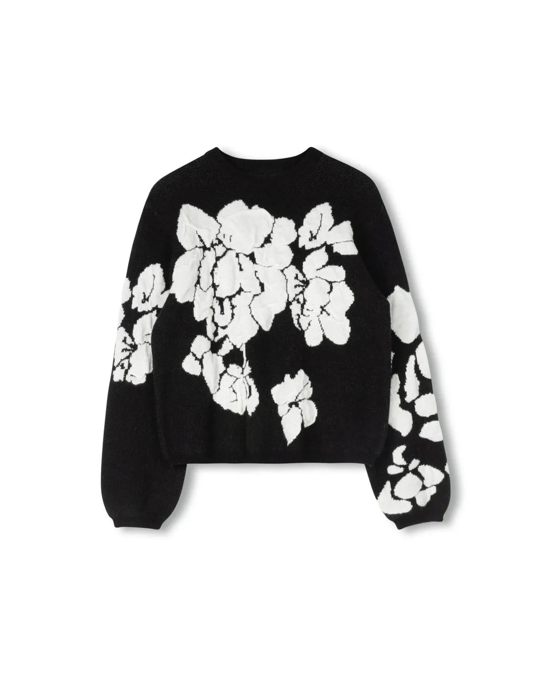 FLower Applique Sweater Everyday Comfort