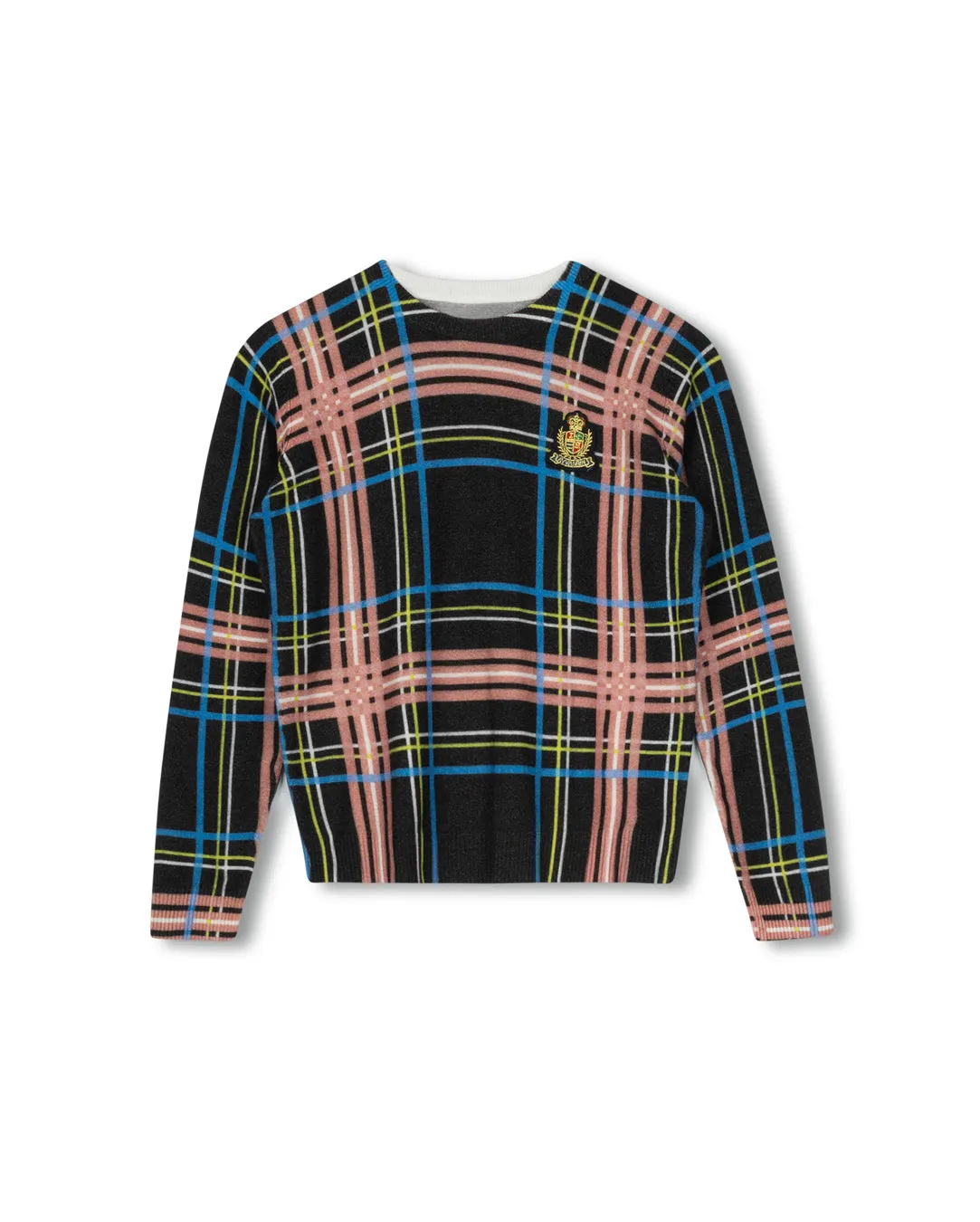 Classic Winter Casual Styling Knit Plaid Enameled Top