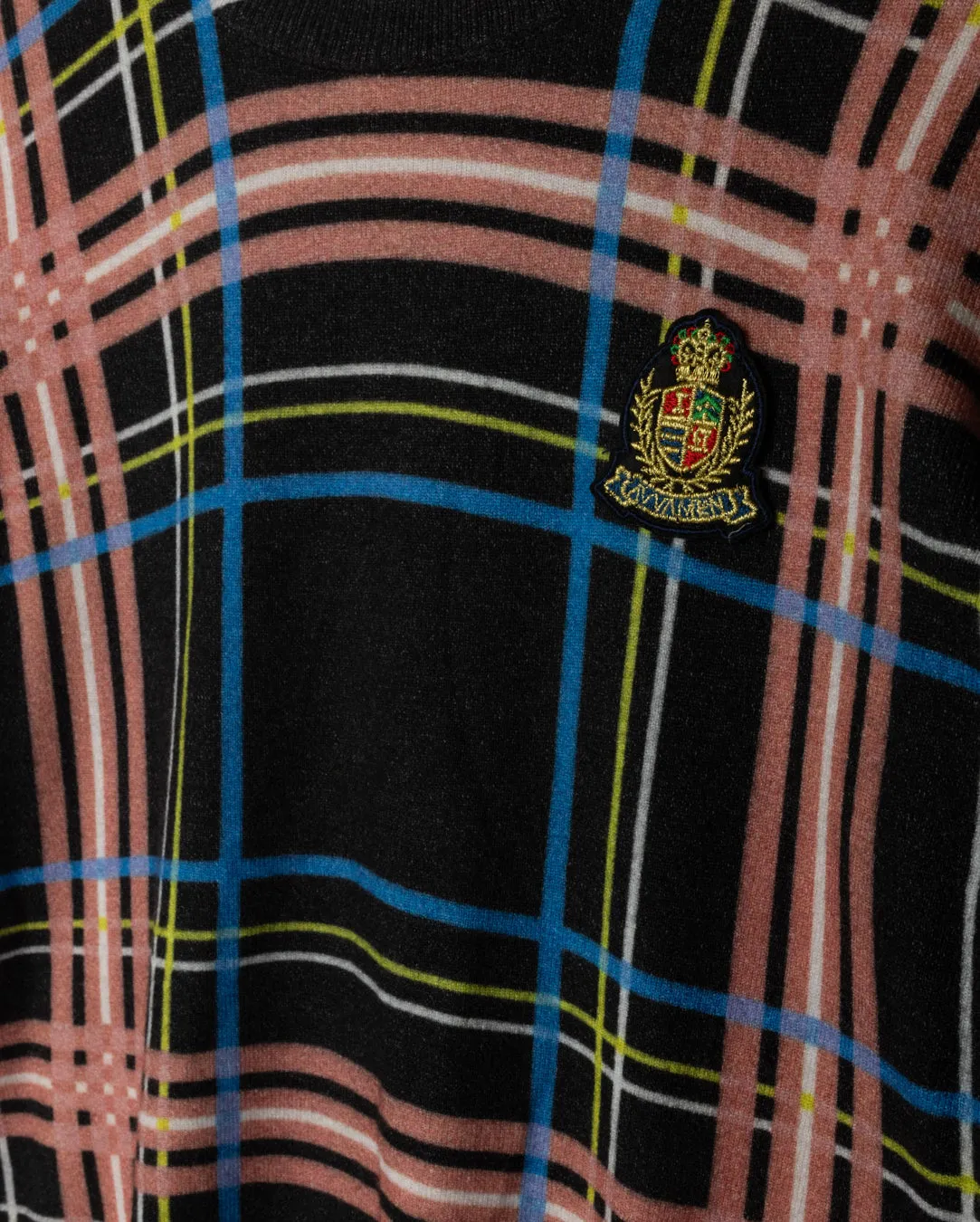 Knit Plaid Enameled Top light layering