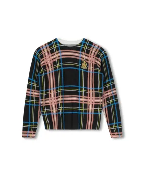 Classic Winter Casual Styling Knit Plaid Enameled Top