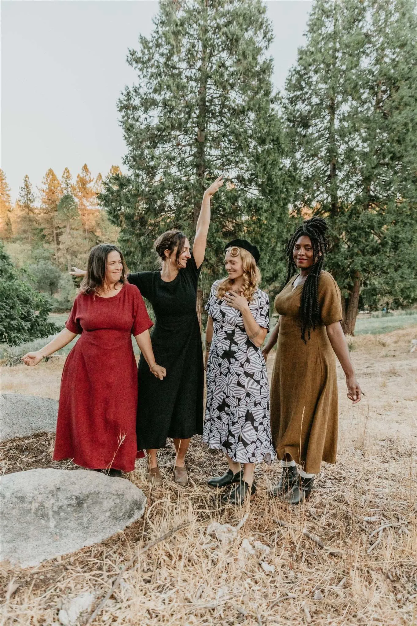 Polished Form Calm Flow Bella Dress in Ruby Checker