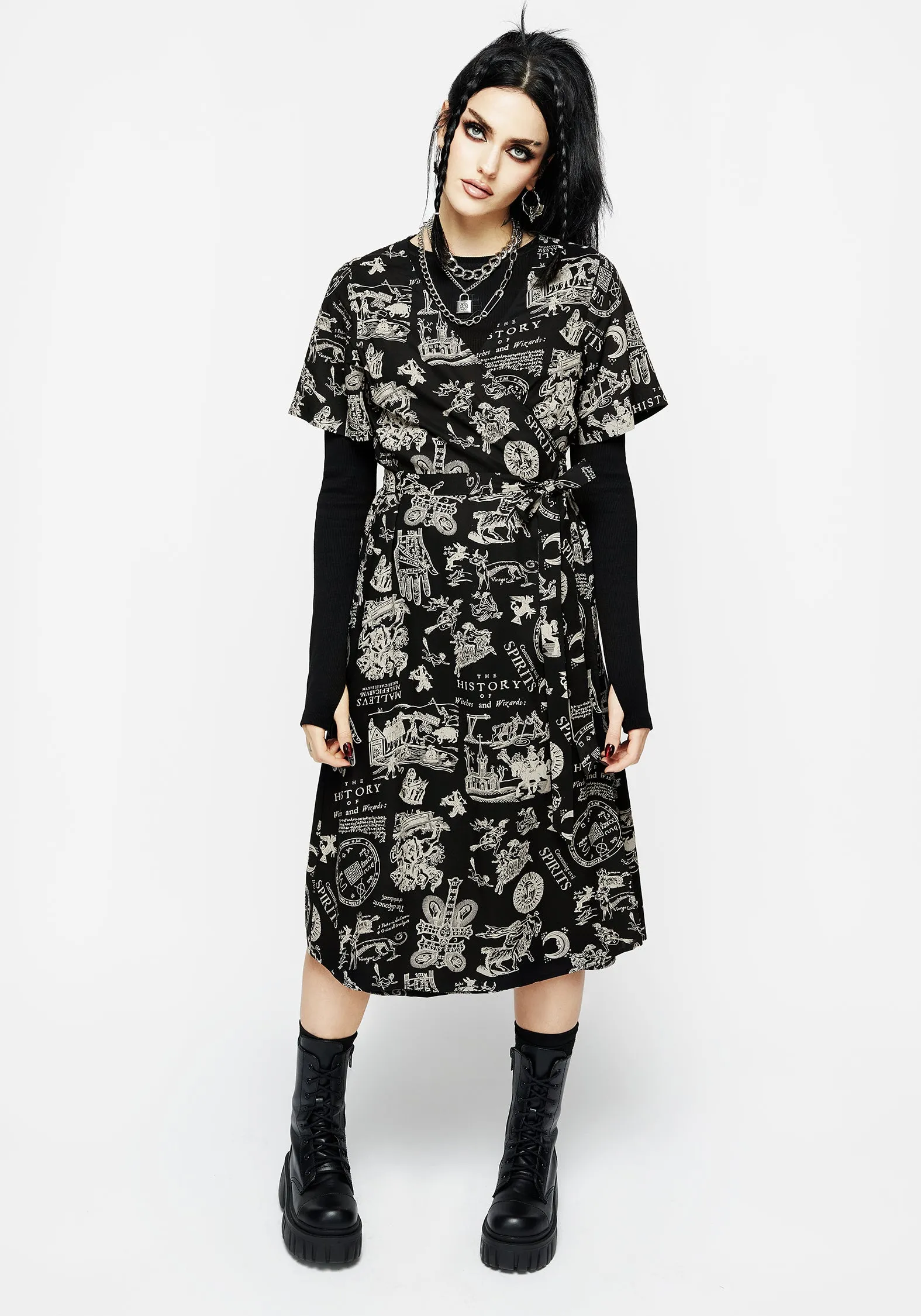 Heresy Wrap Midi Dress Lace Ease
