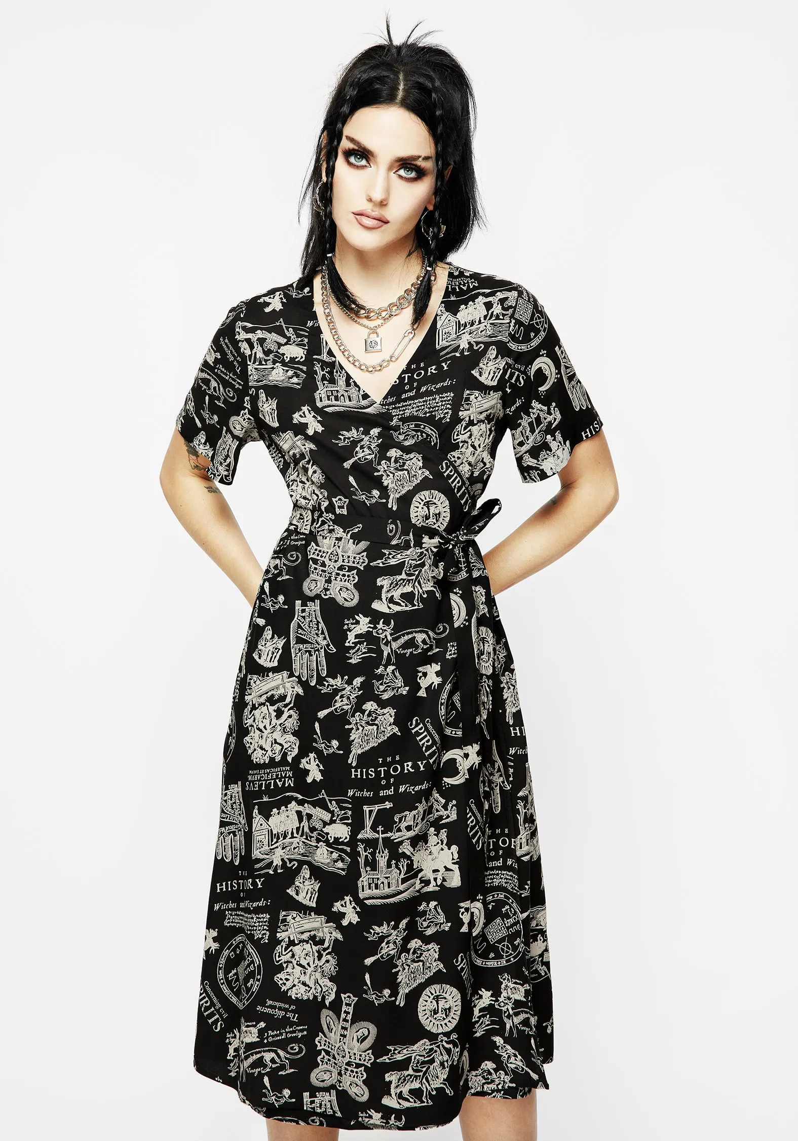 Heresy Wrap Midi Dress Night Party Fit Base