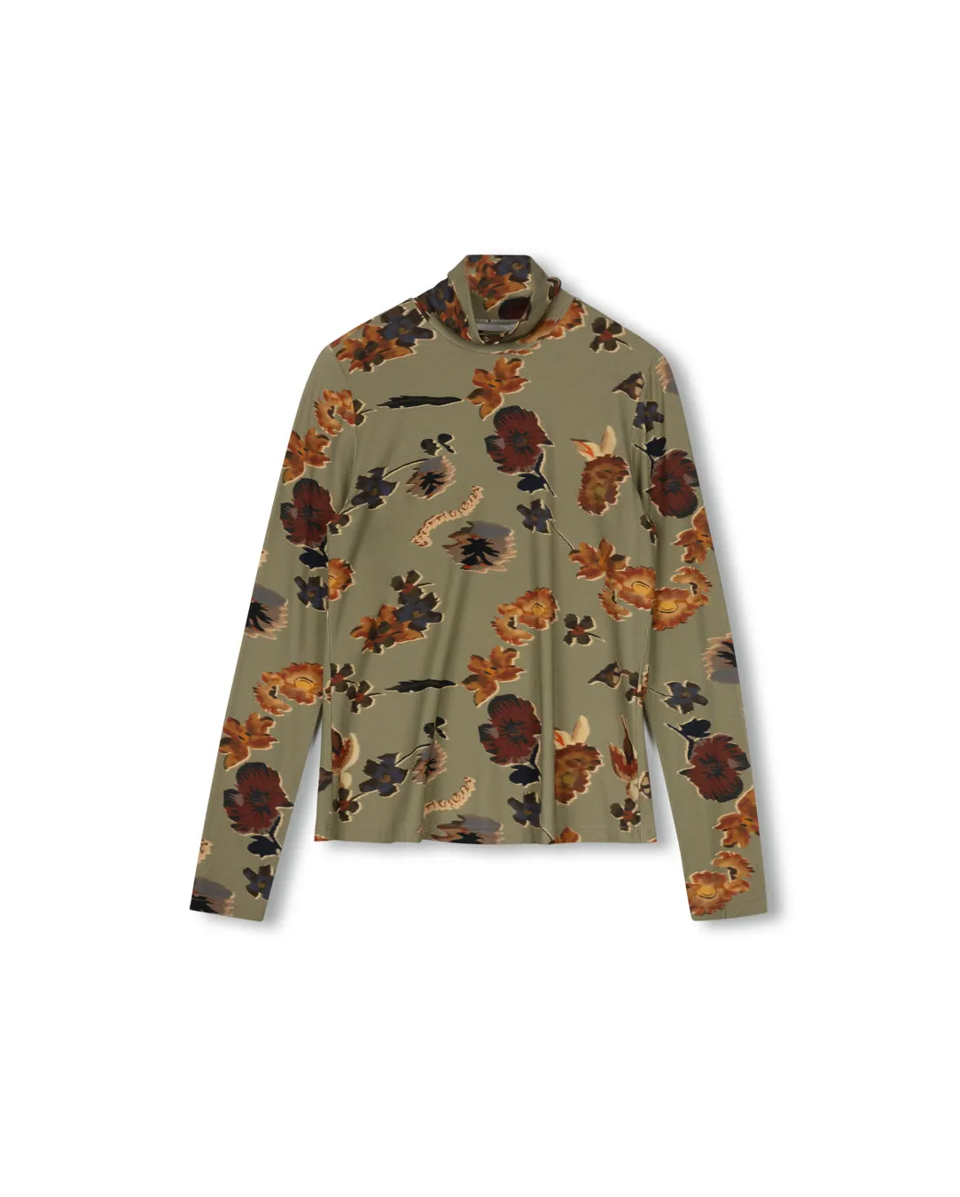 Casual Everyday MinimalistDesign Cotton Printed Turtleneck