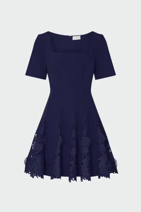 Versatile occasion dress Soft and Light Joy Lace Combo Mini Godet Dress