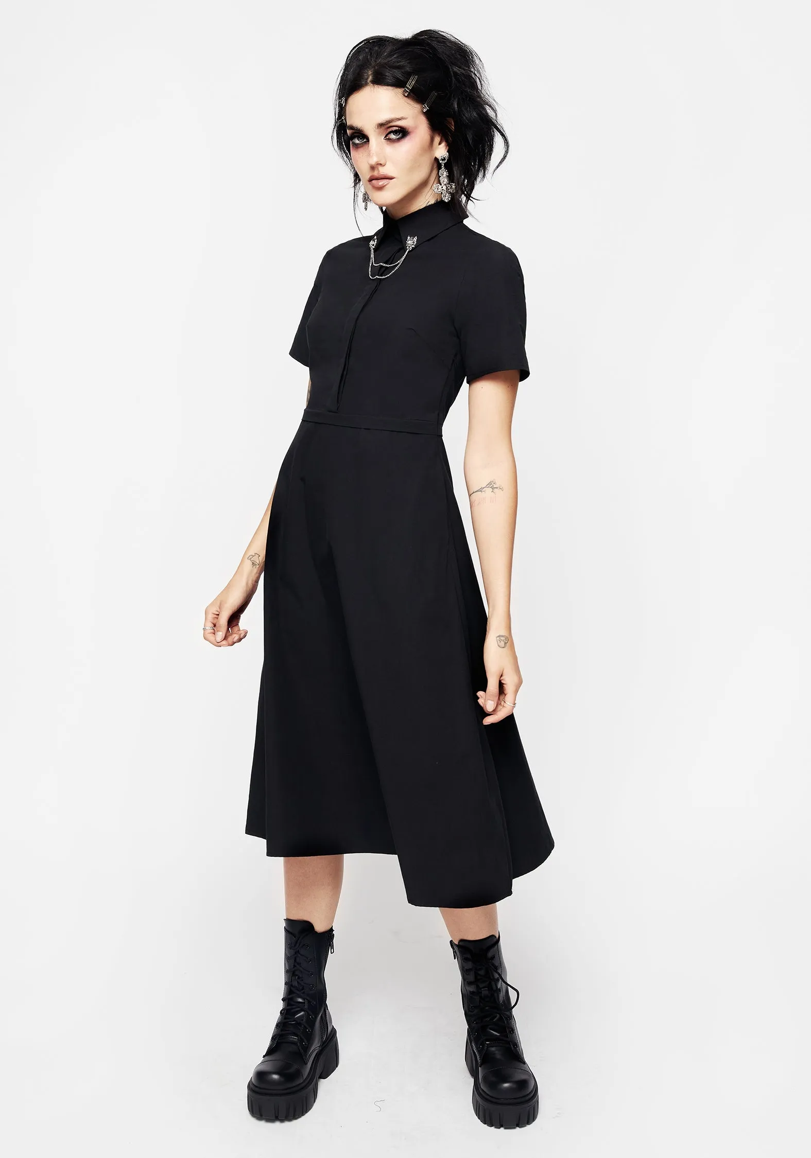 Care-Instructions-Included Bold Touches Fenrir Midi Shirt Dress