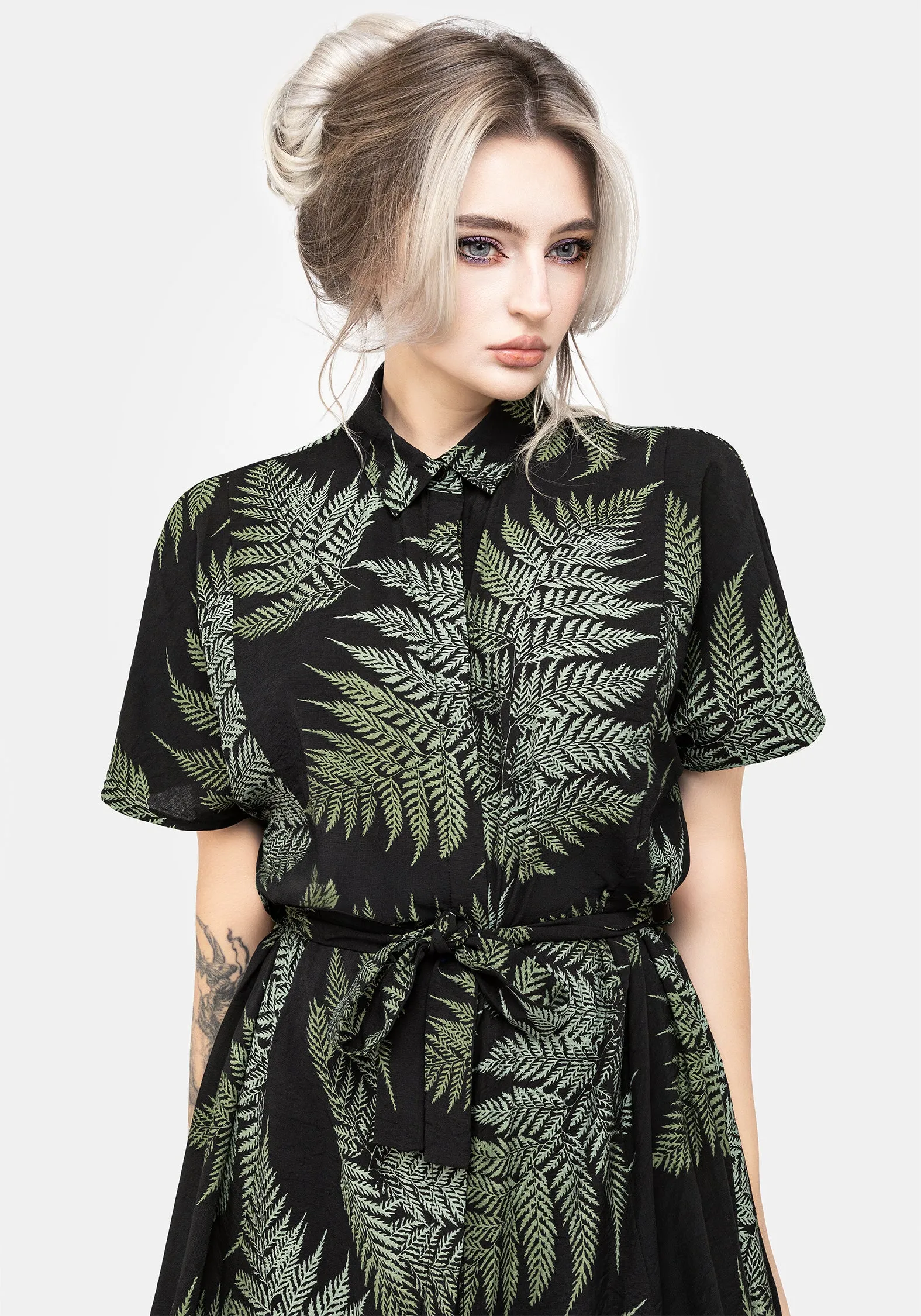 Fern Midi Shirt Dress Cool Form FadeResistantColor
